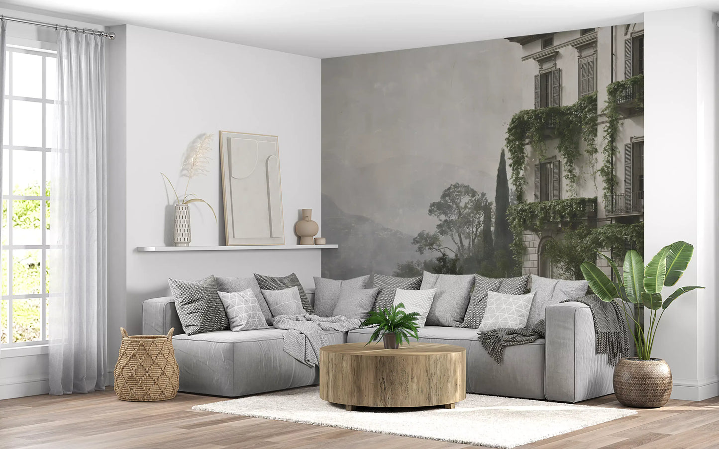 Wandbild „Vintage-Ansicht eines mediterranen Anwesens“