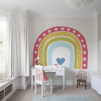 Boho Hearts Rainbow Motif Wall Mural