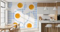 Fresque murale de petit-déjeuner avec œuf au plat