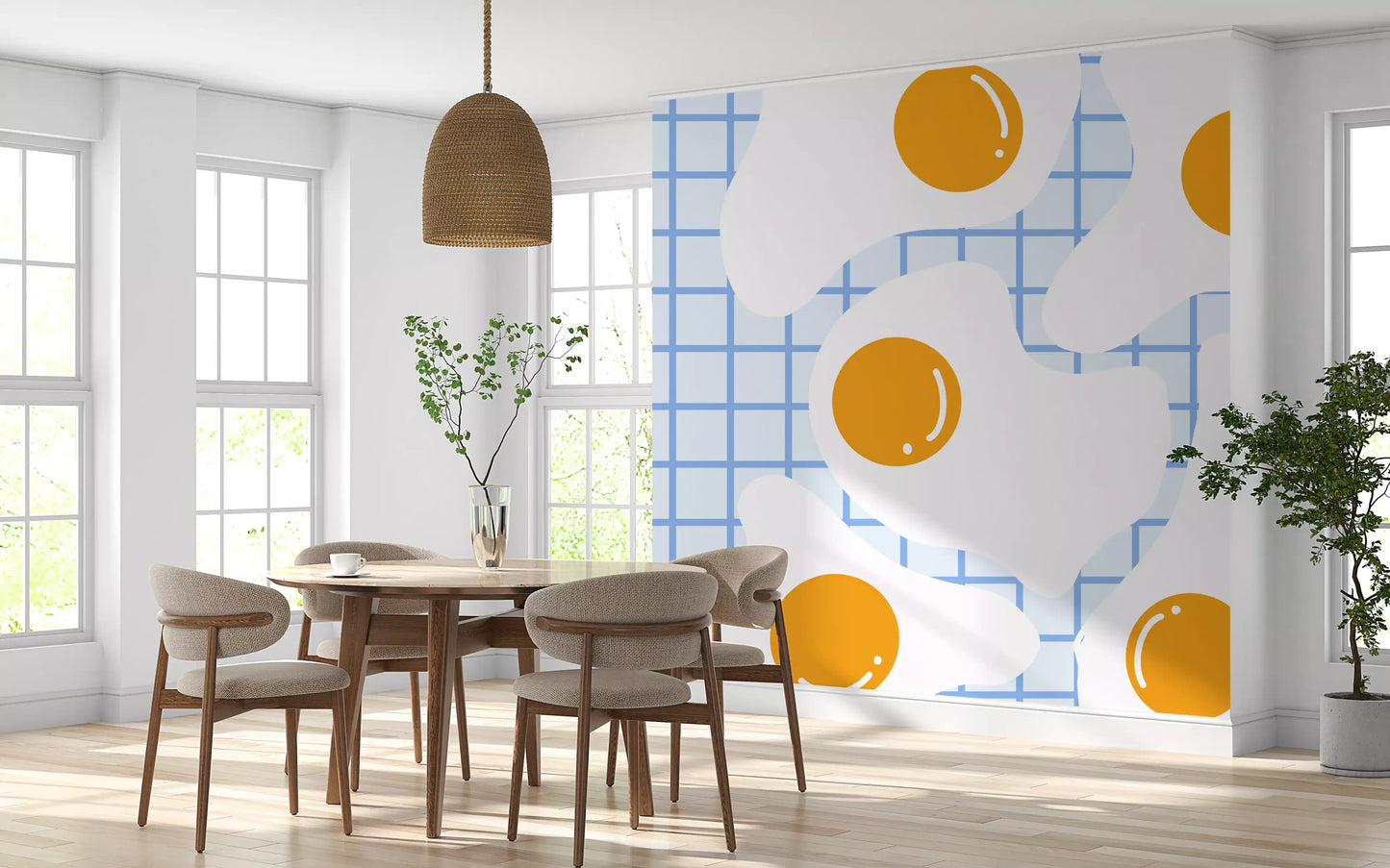 Fresque murale de petit-déjeuner avec œuf au plat