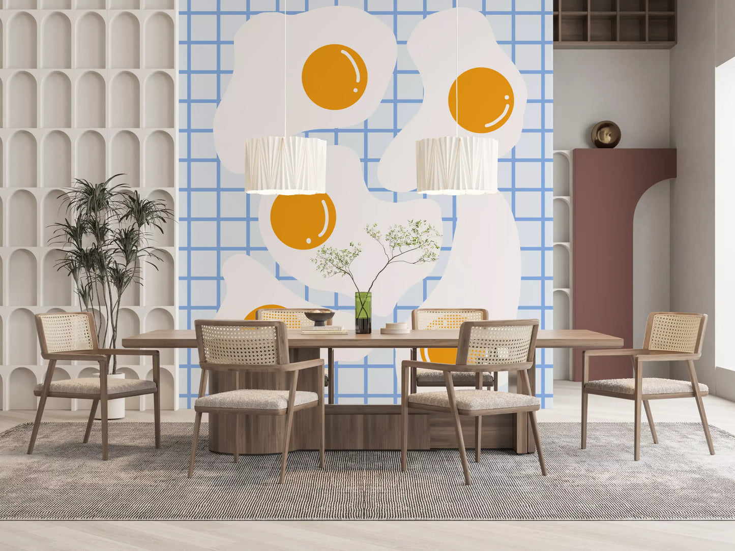 Fresque murale de petit-déjeuner avec œuf au plat