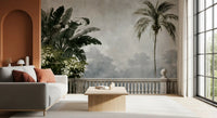 Murale da parete con vista classica su balcone e giardino
