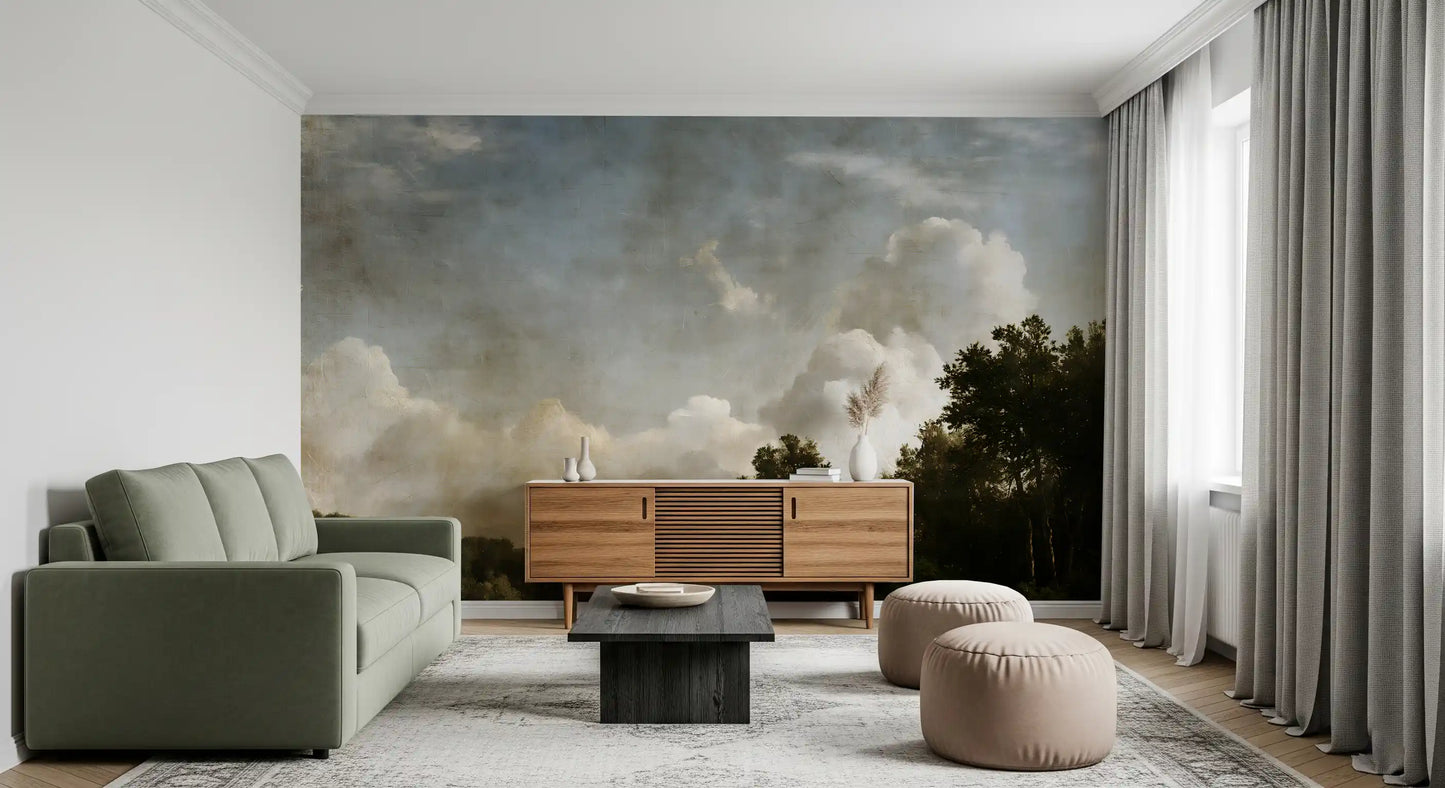 Stemningsfuldt impressionistisk horisontpanorama vægmaleri
