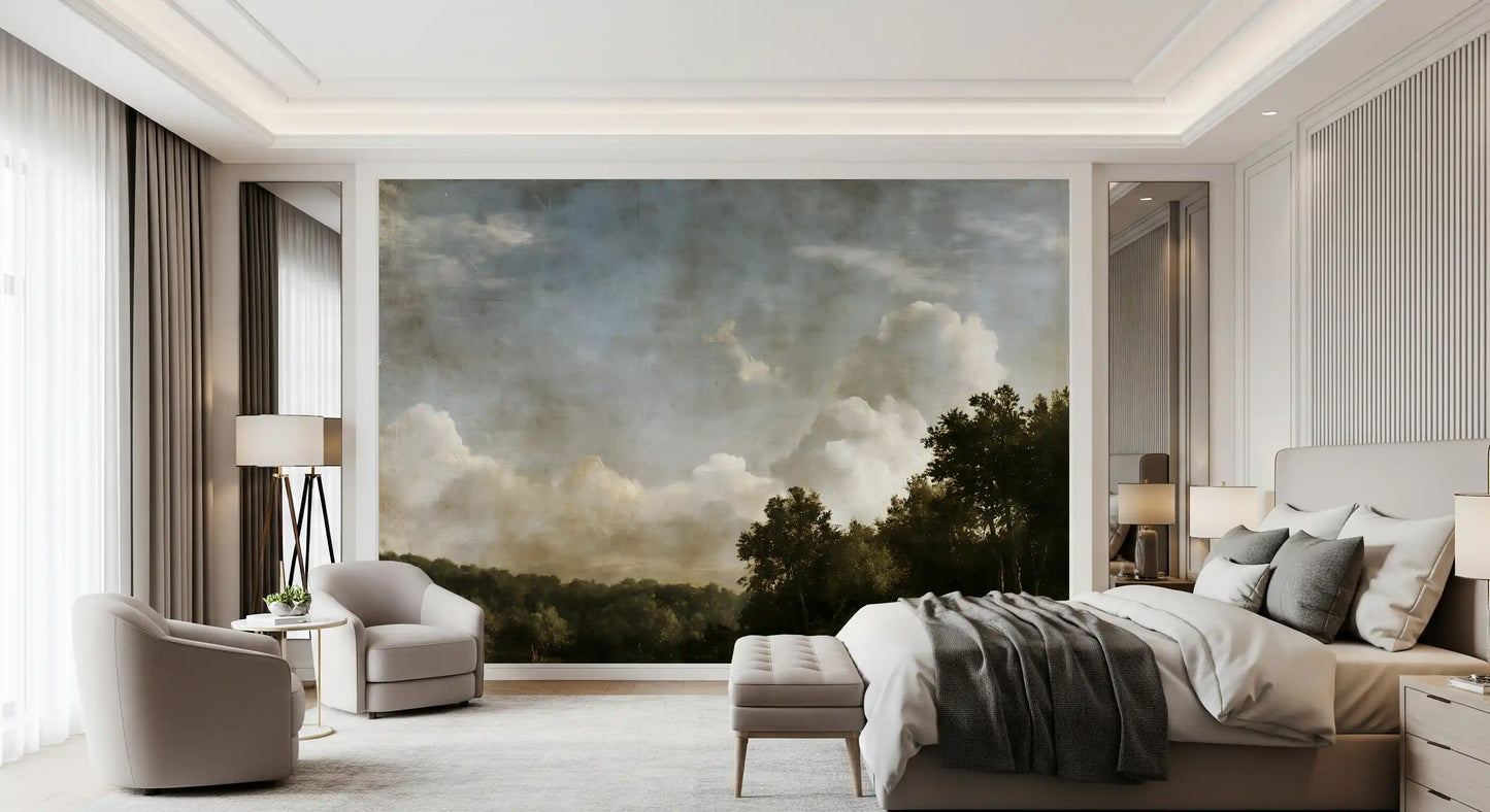 Stemningsfuldt impressionistisk horisontpanorama vægmaleri