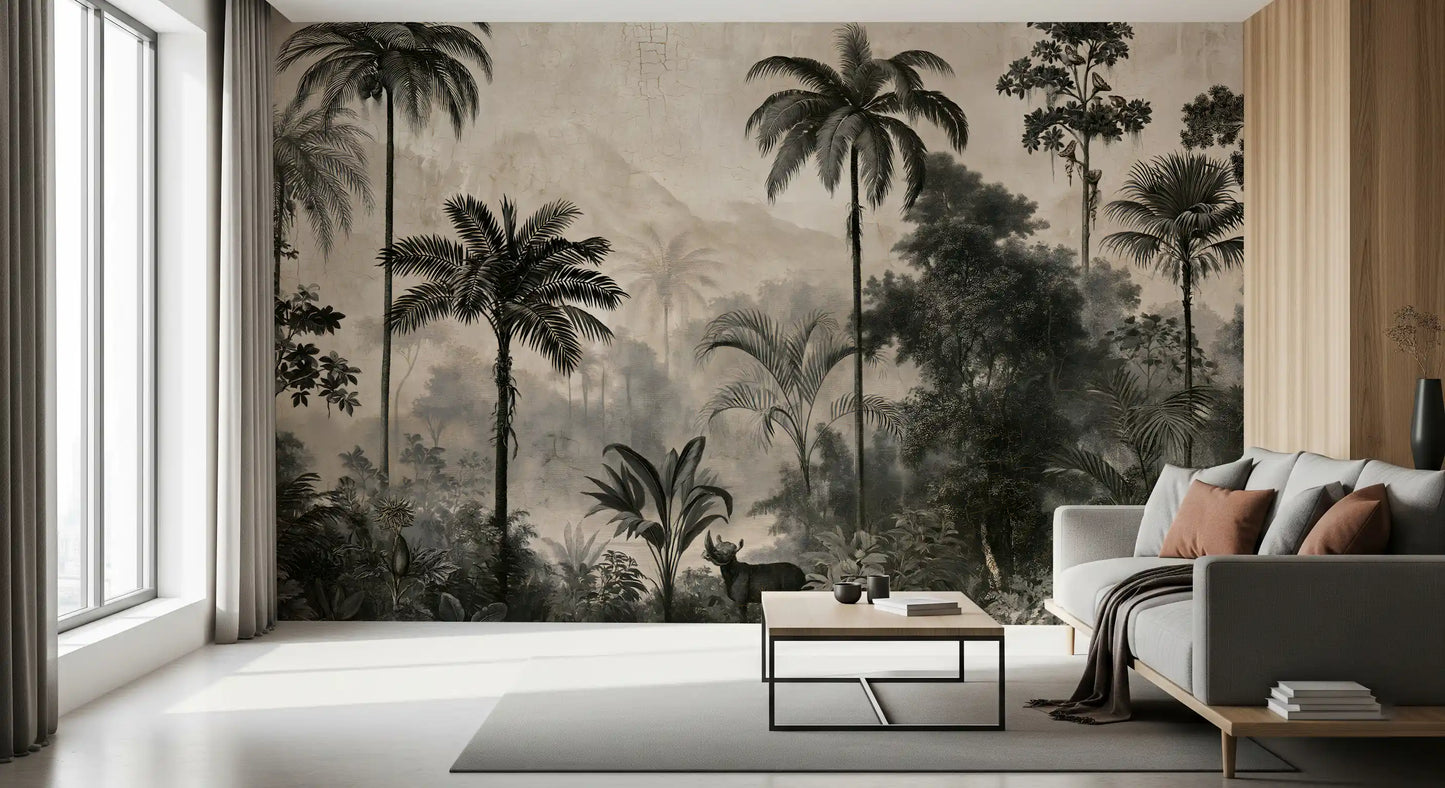 Monochromes Wandbild „Tropische Expedition“