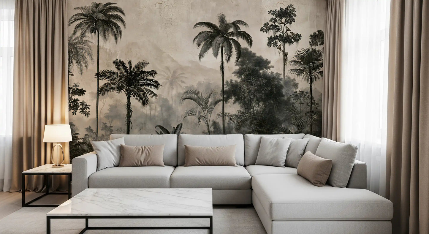 Monochromes Wandbild „Tropische Expedition“