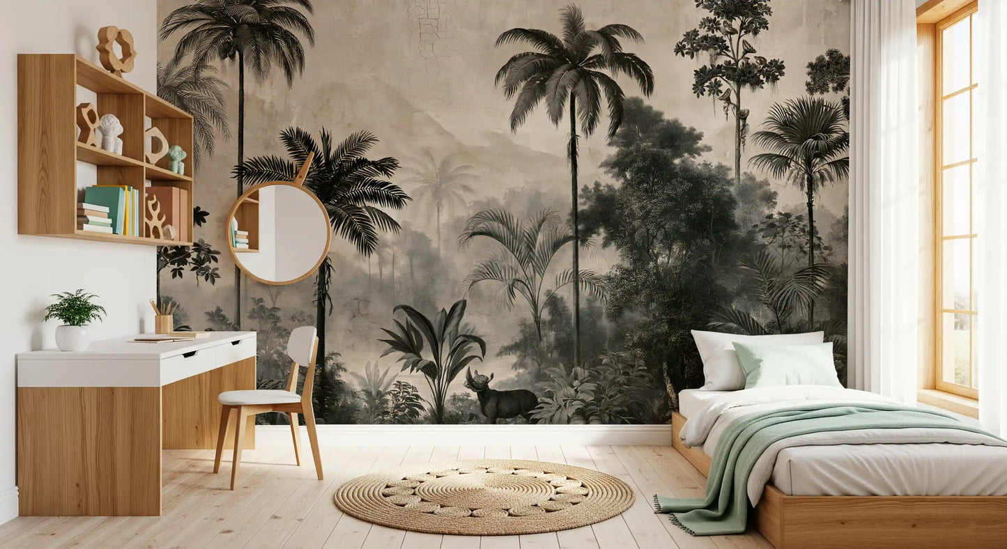 Monochromes Wandbild „Tropische Expedition“