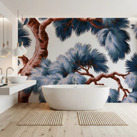 Fresque murale « Canopée azur et persistante »