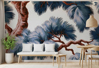 Fresque murale « Canopée azur et persistante »