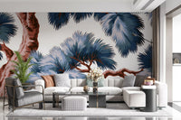 Fresque murale « Canopée azur et persistante »
