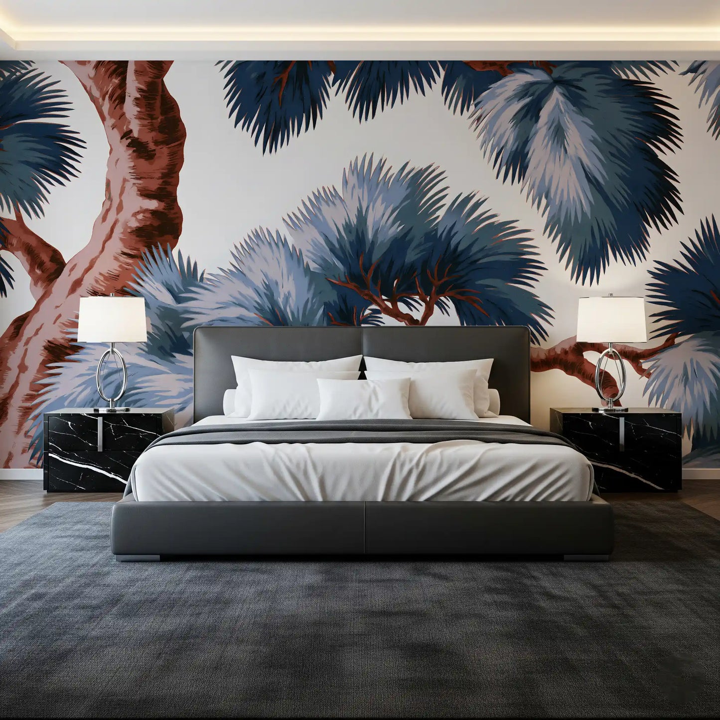 Fresque murale « Canopée azur et persistante »