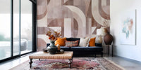 Geometrisches Wandbild mit Terrakotta-Bögen