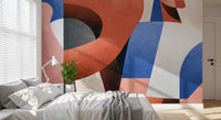 Fresque murale abstraite géométrique moderne