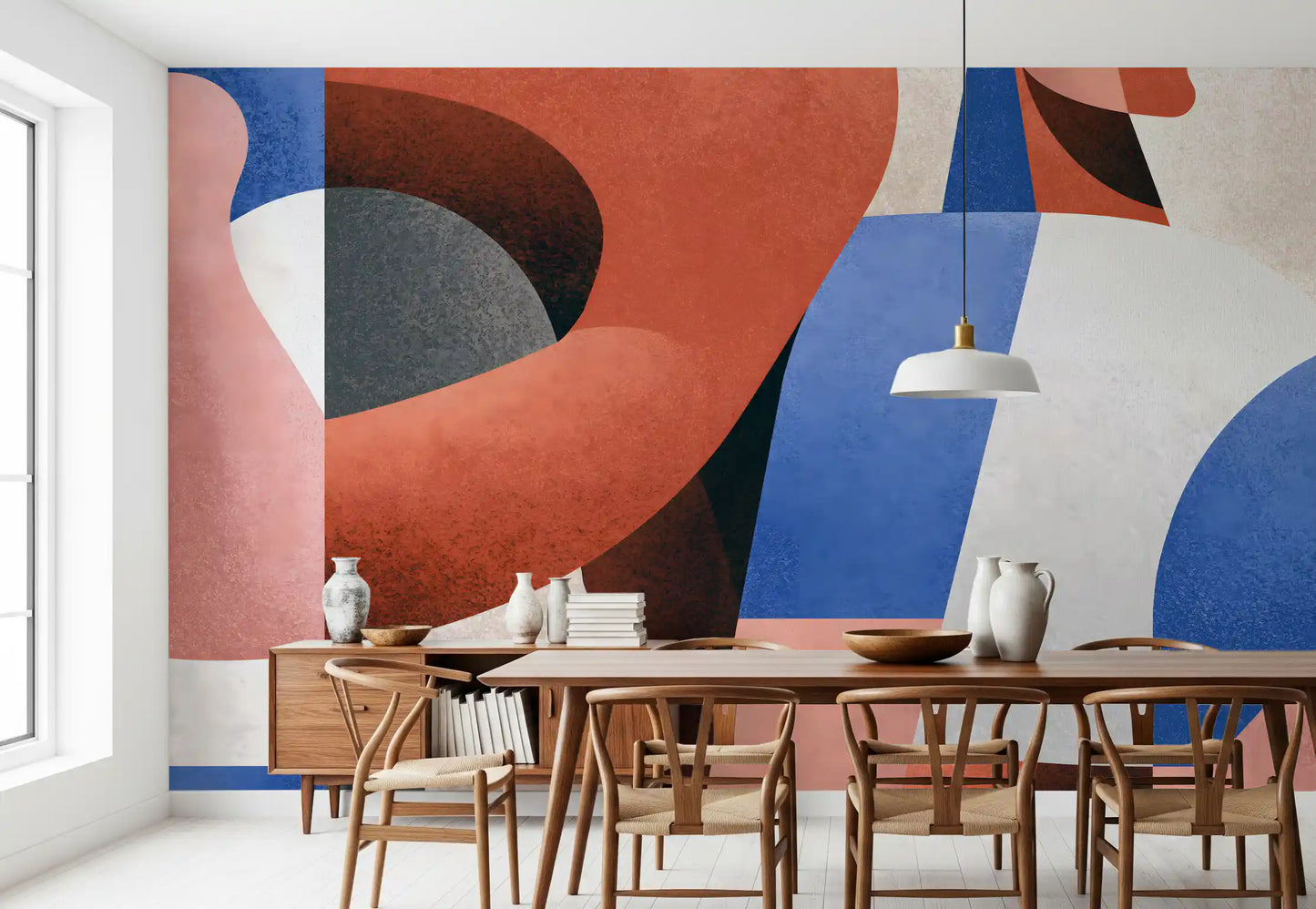 Moderne geometrisk abstrakt vægmaleri