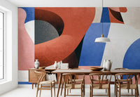 Fresque murale abstraite géométrique moderne