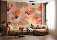 Fresque murale de jardin de coquelicots impressionniste