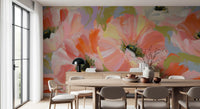 Fresque murale de jardin de coquelicots impressionniste