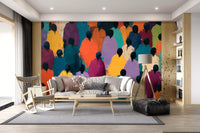 Fototapeta ścienna „Impasto Figures in Vibrant Hues”