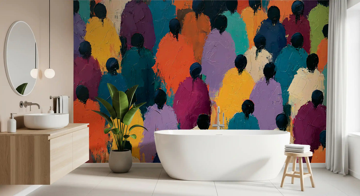 Fototapeta ścienna „Impasto Figures in Vibrant Hues”