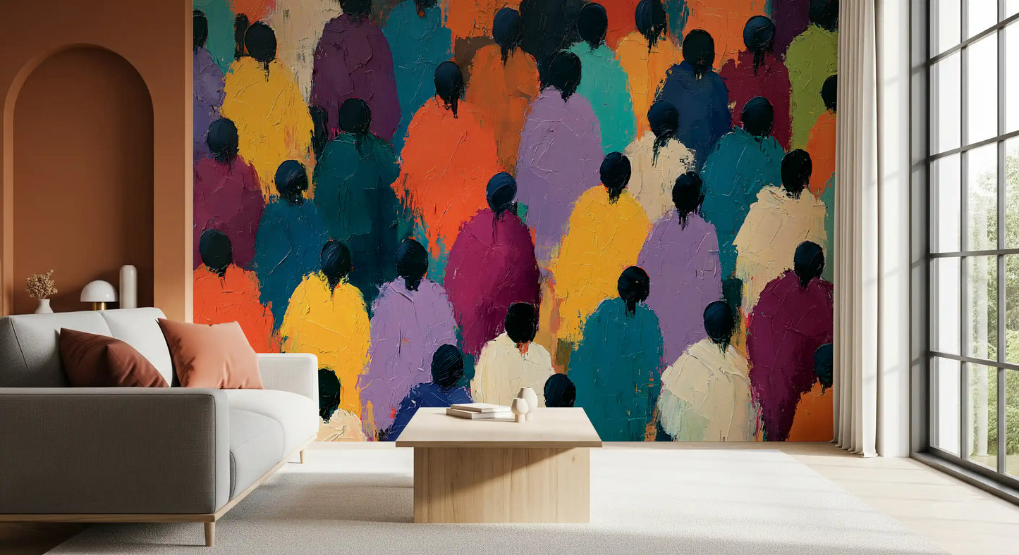 Fototapeta ścienna „Impasto Figures in Vibrant Hues”