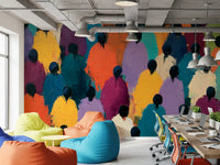 Fototapeta ścienna „Impasto Figures in Vibrant Hues”