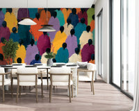 Fototapeta ścienna „Impasto Figures in Vibrant Hues”