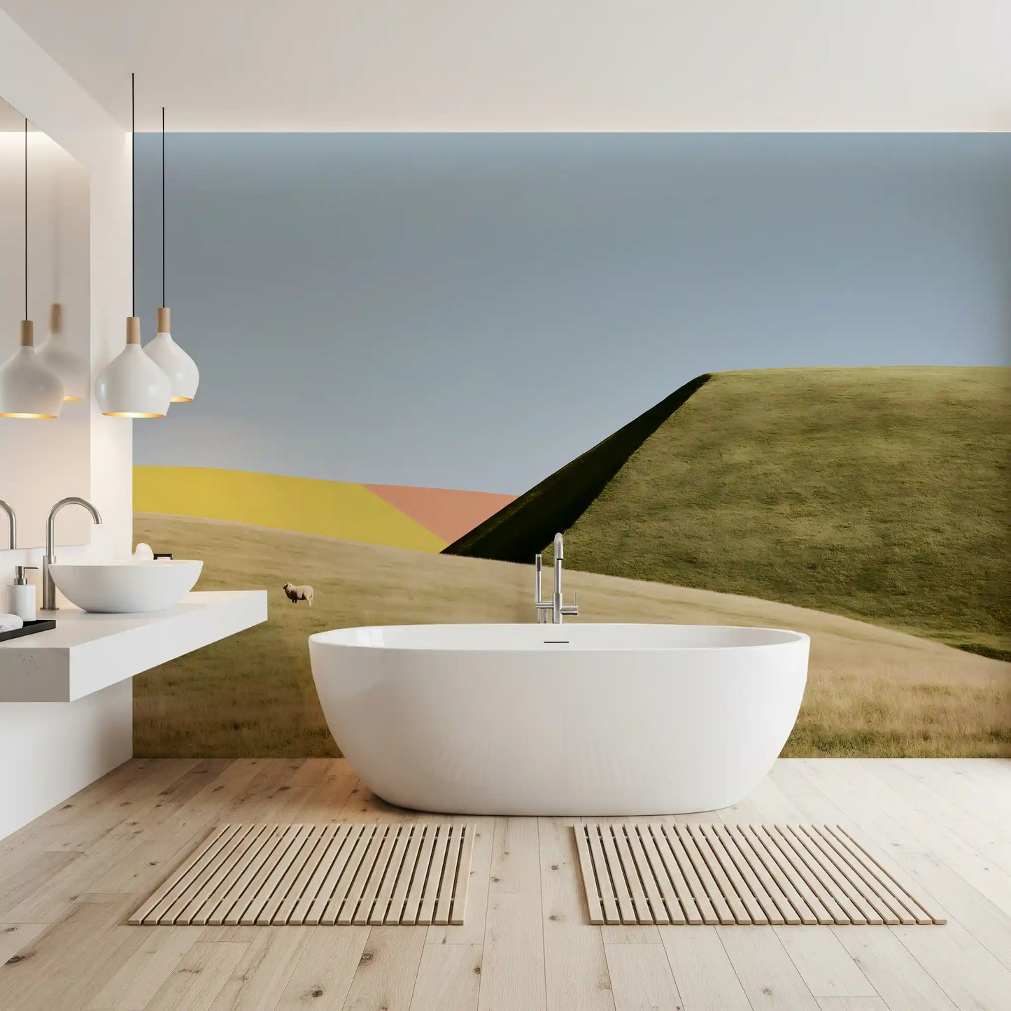 Abstraktes geometrisches Wiesen-Wandbild