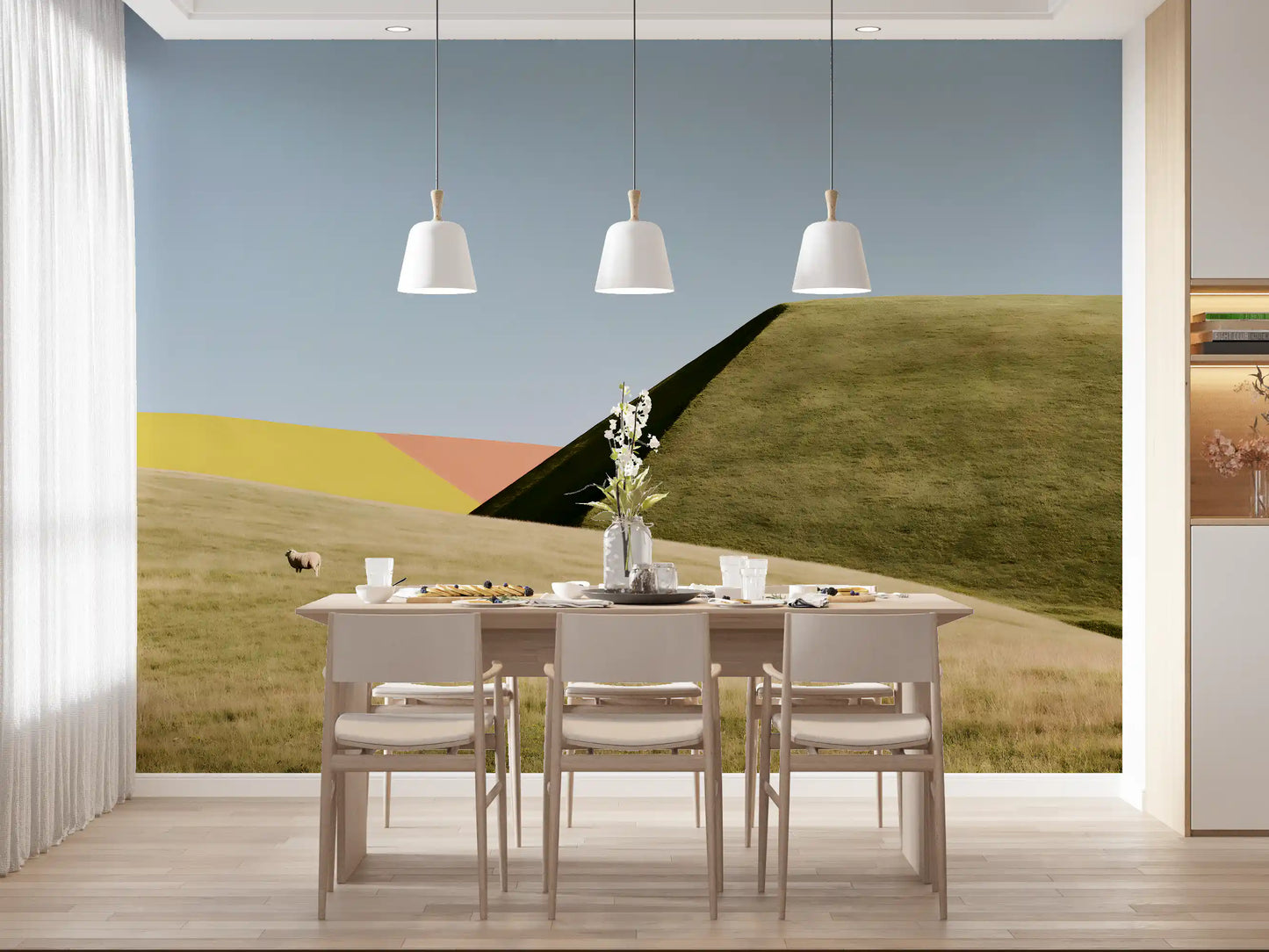 Abstraktes geometrisches Wiesen-Wandbild