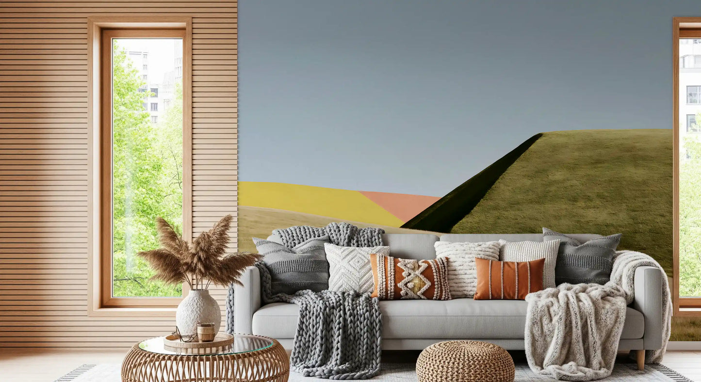 Abstraktes geometrisches Wiesen-Wandbild