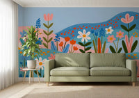 Bohemische Frühlingswiese-Landschaft als Wandbild