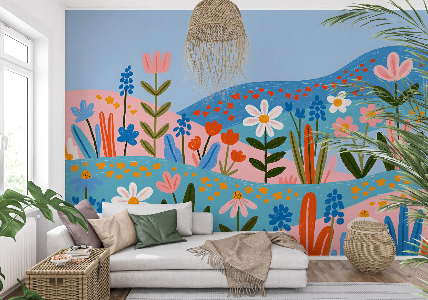 Bohemische Frühlingswiese-Landschaft als Wandbild