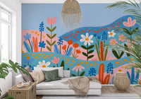 Bohemische Frühlingswiese-Landschaft als Wandbild