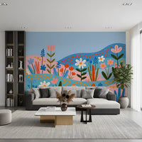 Bohemische Frühlingswiese-Landschaft als Wandbild