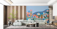 Bohemische Frühlingswiese-Landschaft als Wandbild