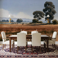 Wandbild „Ruhige Wiesenlandschaft mit Wildtieren“