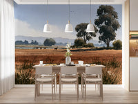 Wandbild „Ruhige Wiesenlandschaft mit Wildtieren“