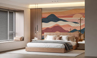 Wüsten-Sonnenuntergang-Berglandschaft-Wandbild