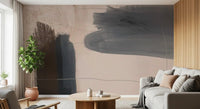 Murale da parete astratto blu-grigio “Brushed Silence”