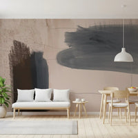 Murale da parete astratto blu-grigio “Brushed Silence”