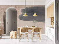 Murale da parete astratto blu-grigio “Brushed Silence”