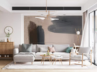Murale da parete astratto blu-grigio “Brushed Silence”