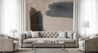 Murale da parete astratto blu-grigio “Brushed Silence”