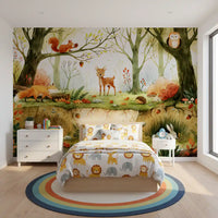 Fresque murale illustrée d’amis enchanteurs de la forêt