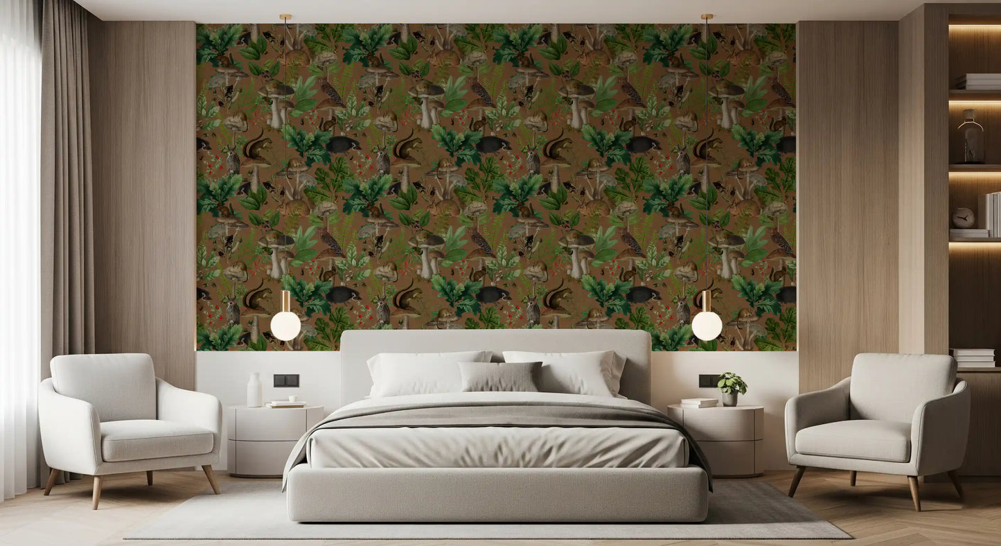 Tapete „Verzauberter Wald“ mit Waldtieren⁠