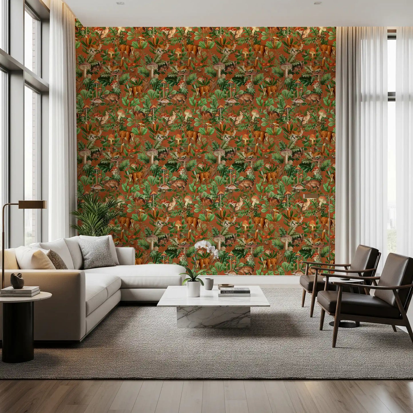 Papel de parede da coleção botânica vintage da floresta⁠