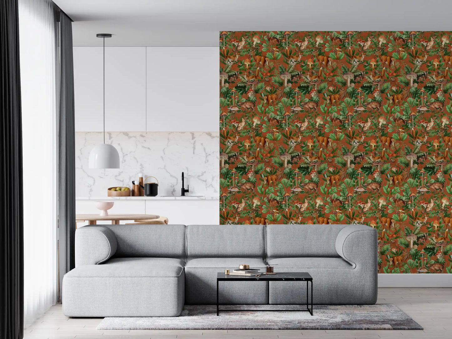 Papel de parede da coleção botânica vintage da floresta⁠