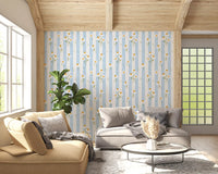 Tapete „Gestreifte Gänseblümchenwiese“