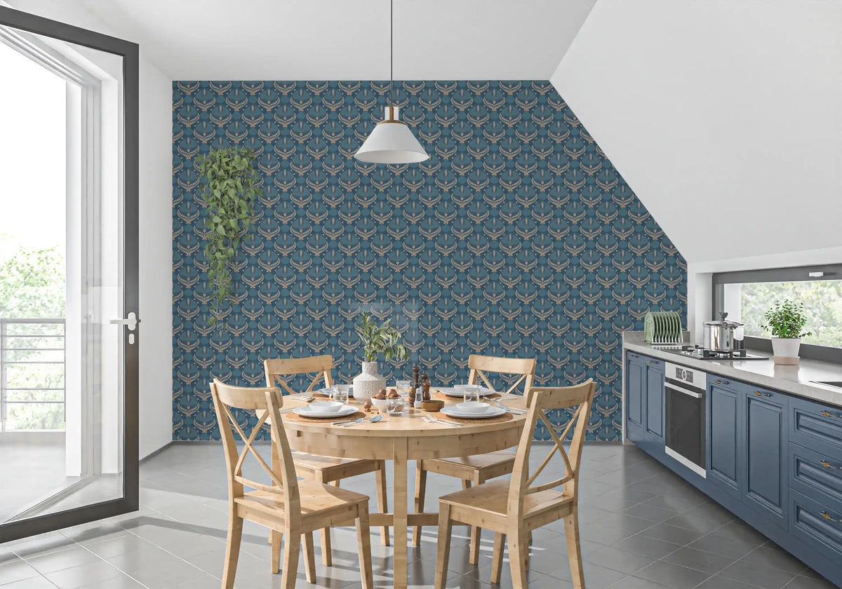Geometrische Tapete „Midnight Lotus Bloom“