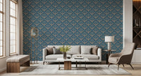 Geometrische Tapete „Midnight Lotus Bloom“