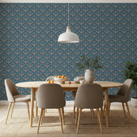 Geometrische Tapete „Midnight Lotus Bloom“